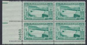 US 1009 Grand Coulee Dam Plate Block MNH
