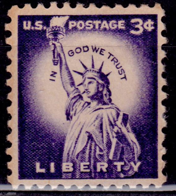 United States, USA, 1954-68, Statue of Liberty, 3c, Scott# 1035, MNH