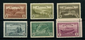 ? #268-273, PEACE ISSUE, set, Very Fine MNH, Cat $180 Canada mint stamp