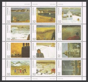 Canada 1016-1027a sheet, MNH. Michel 910-921. Paintings 1984. Landscapes.