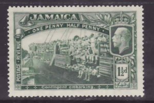 Jamaica-Sc#90- id13-unused og NH 1&1/2p Contingent embarking-1921-3-very light