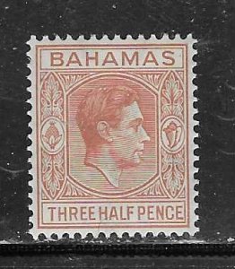 Bahamas #102  1 1/2p- George Vl (MLH)  CV$1.25