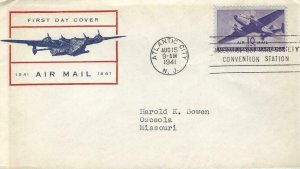 C27 10c AIR MAIL FDC 1941 - Unknown cachet