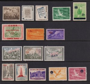 Cuba - 1958-60 Airmail stamps, mint, cat. $ 32.30