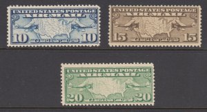 US Sc C7-C9 MNH. 1926-1927 Air Post complete, F-VF