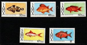 SAMOA SG736/40 1986 FISH MNH