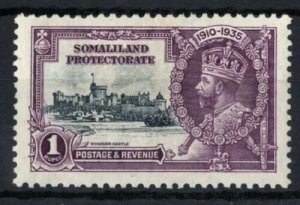 Somaliland 1935 Silver Jubilee 1r kite and horiz log variety fine mint [ref 27 