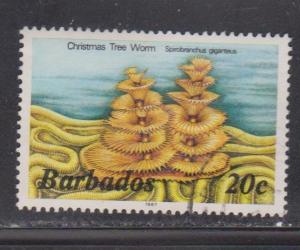 BARBADOS Scott # 645a Used - Marine Life - Christmas Tree Worm