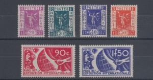 France Sc 315-320 MNH. 1936 Publicity Issue for 1937 Paris Exposition cplt, F-VF