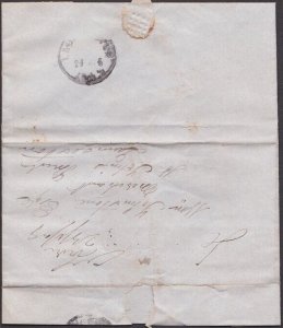 TASMANIA 1849 Folded entire CAMPBELL TOWN to Launceston.....................z362