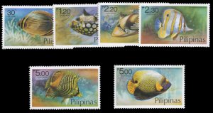 Philippines #1378-1384 Cat$11.80, 1978 Fish, complete set, never hinged