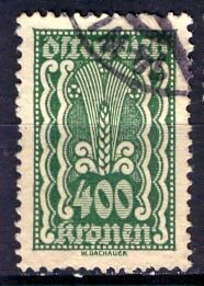 Austria; 1922: Sc. # 276: O/Used Deep Green Single Stamp