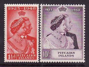 Pitcairn Is.-Sc#11-12- id12-Unused light hinged KGVI Omnibus-set-Silver Wedding-