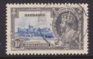 Album Treasures Barbados Scott # 187 1 1/2p George V Silver Jubilee VF Used CDS