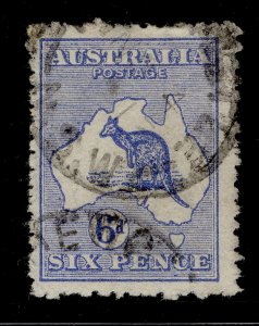 AUSTRALIA GV SG9, 6d ultramarine, USED. Cat £20.