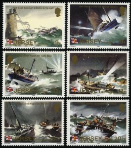 JERSEY Sc 330-35 VF/MNH - 1984 - Royal National Lifeboat Centennial-COMPLETE SET