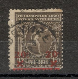 BELGIUM USED STAMP - OLYMPICS - ERROR, MOVED OVERPRINT - 1921.