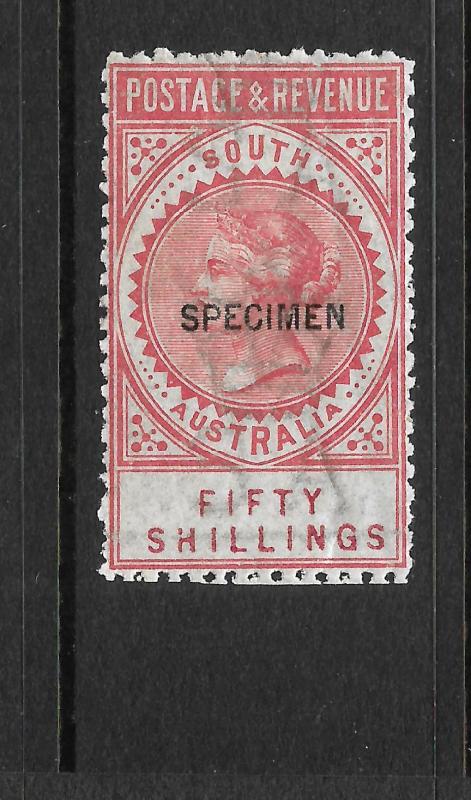 SOUTH AUSTRALIA 1886-96   50/-   QV  MNH  SPECIMEN  P11 1/2-12 1/2  SG 201as