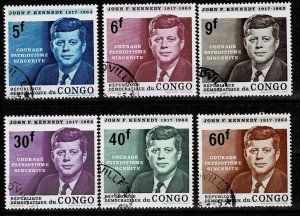 Congo 1964,Mi.#207-212 used John F. Kennedy (1917-1963)