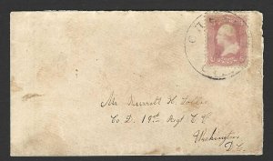 US 1850's CIVIL WAR COVER ADDRESSED TO THE 19th REGIMENT CONN. HEAVY ARTILLERY