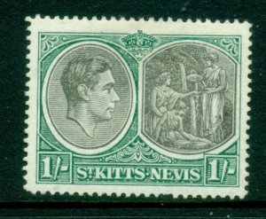 St Kitts Nevis 1938-48 KGVI Medicinal Springs 1/- MLH