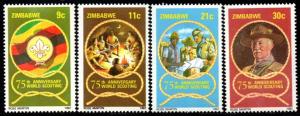 Zimbabwe - 1982 75th Anniv of Boy Scouts Set MNH SG 610-615