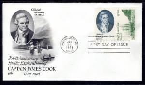 US 1733b Captain Cook Artcraft U/A FDC