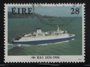 Ireland 1986 used Sc 666 28p M.V. Leinster B7I Steam Packet Co. 150th ann