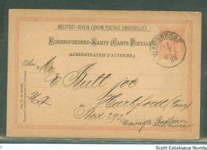 Austria UX0 Correspondence Card/postal card, cancelled Warnsdorf 17/7/1893. The message side is an offer to sell a stamp collect