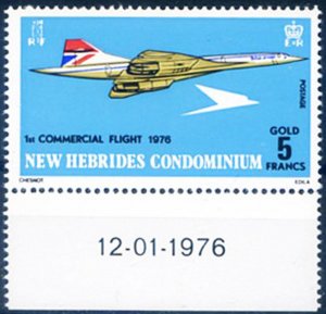 1976 Concorde's first commercial flight.