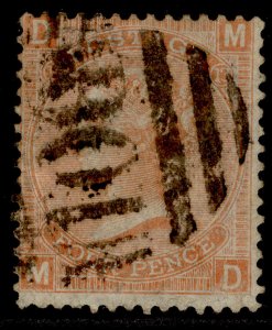 GB QV SG93, 4d dull vermilion plate 12, USED. Cat £29. B01 ALEXANDRIA MD