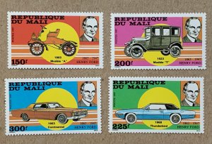 Mali 1987 Henry Ford and cars, MNH.  Scott 546-549,  CV $7.90