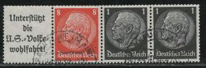 Germany Scott # 420, 415 (2), label A8.1, used, se-tenant, Mi # W65