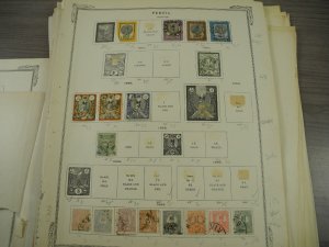 PERSIA, old time assortment of Stamps hinged on remainder/overlapping pages