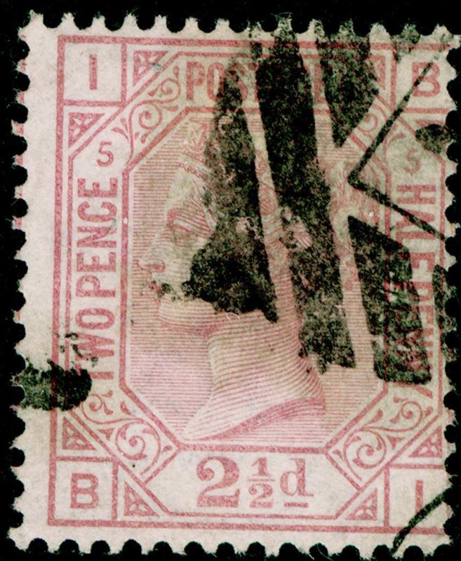 SG141, 2½d rosy mauve PLATE 5, USED. Cat £60. BI