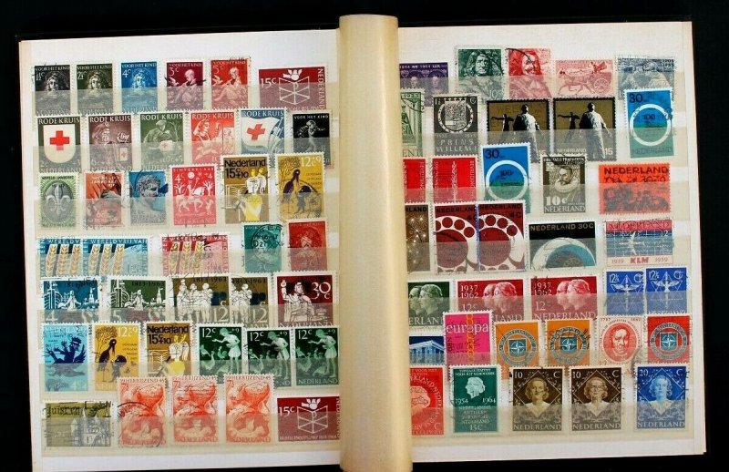 Netherlands Stamp Collection Lot of 519 MNH, MH Used Vintage Stock Book