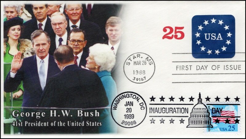 AO-U611, 1989, George H W Bush, Event Cover, Add-on Cachet, Inauguration