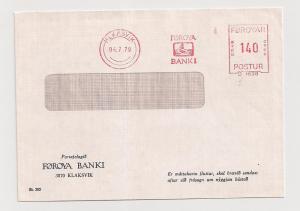 FAROE ISLANDS: 1979 Klaksvik meter stamp on full cover Bank