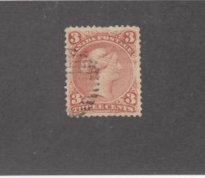 CANADA # 25 VF-3cts PART GRILL CANCEL LARGE QUEEN CAT VALUE $50