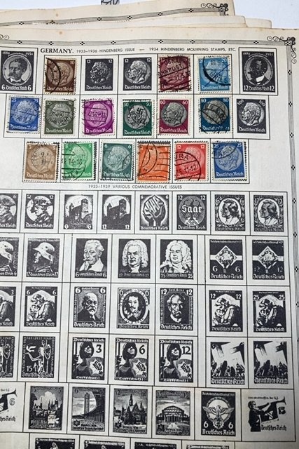 OLD GERMANY STAMPS HINGED ON ALBUM PAGE