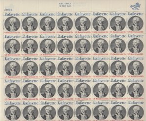 Scott 1716 - Lafayette. Sheet of 40. MNH. OG.    #02 1716sh40