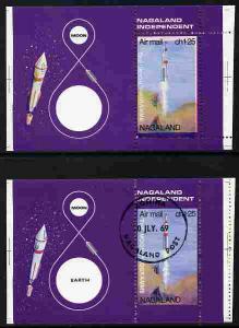 Nagaland 1969 The Moon programme 1ch25 perf proof m/sheet...