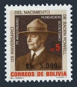 Bolivia 703, MNH. Michel 1015. Scouting Year 1982. Lord Baden-Powell. New value.