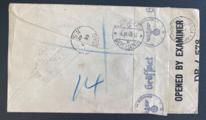 1942 Sydney Registered Censored Cover To Red Cross Geneva Switzerland