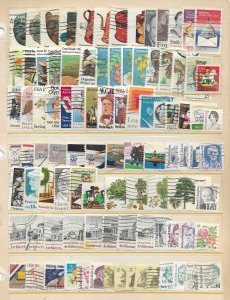 U.S. Collection 743 Diff. Commemoratives & Definitive Used 1974-1995 CV $200.00+