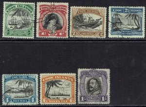 COOK ISLANDS 1933 KGV PICTORIAL SET WMK STAR NZ USED