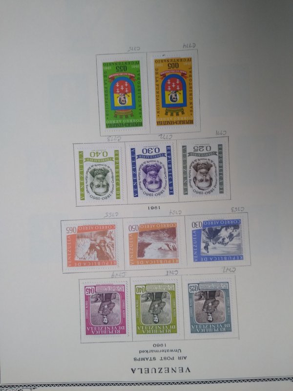 collection on pages Venezuela airmail 1959-62 PS: CV $171