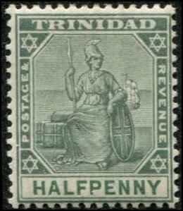 Trinidad SC# 105 Britannia 1/2p MH ordinary paper