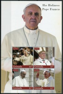 Grenada 2014 MNH His Holiness Pope Francis 4v M/S II Popes Roman Catholic Church