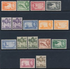 Cayman Islands 1938-48 SG 115-126 includes several varieties Mint Hinged